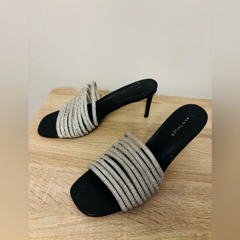 Ann Taylor Open Toe Slip On Heel Sandals Shoes Women's Size 6.5